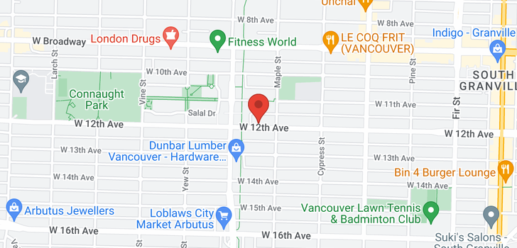 map of 408 2065 W 12TH AVENUE